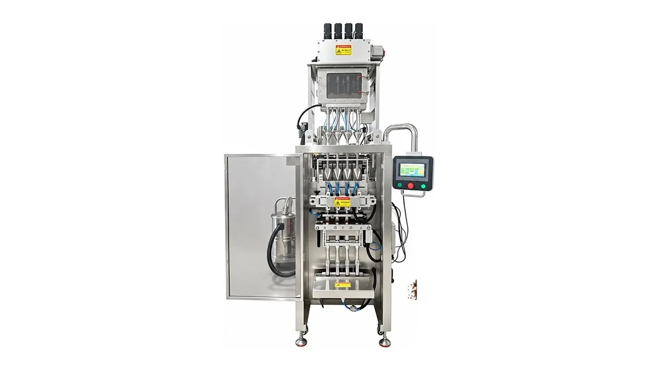 Multi-lane instant coffee powder sachet packing machine