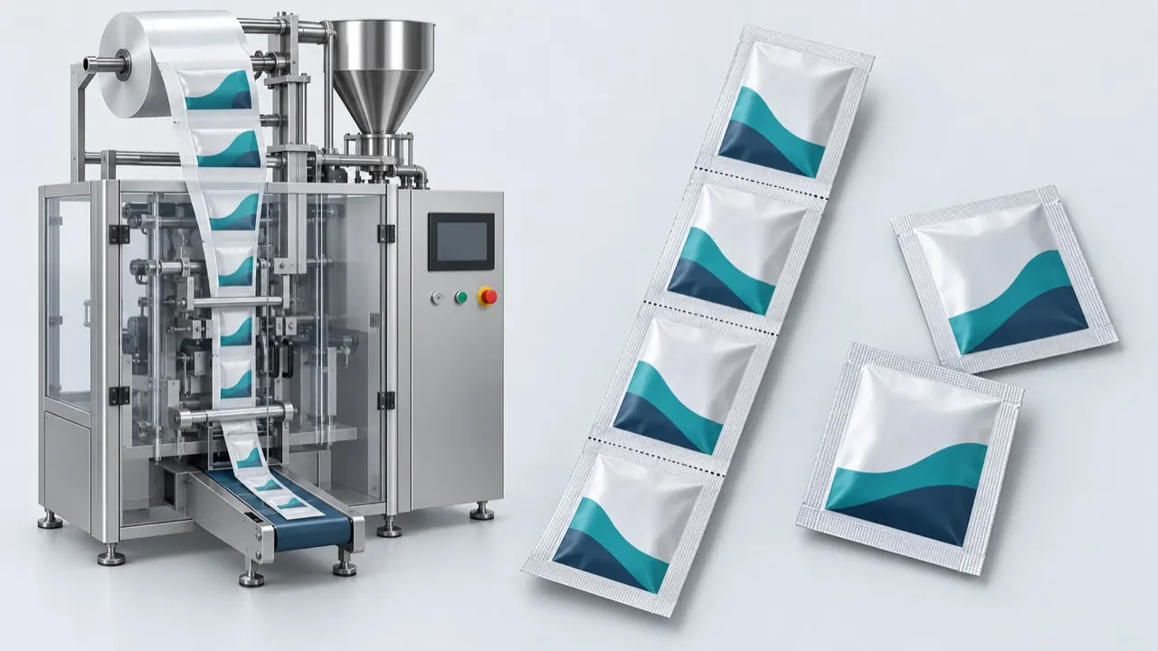 Comparison of connected sachet strips with perforation lines and separate single sachets