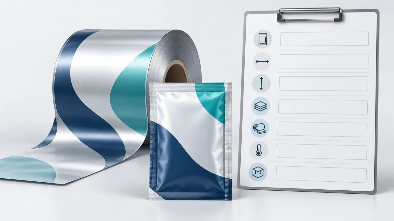 Illustration of a quotation request moving from product details to a recommended sachet machine configuration
